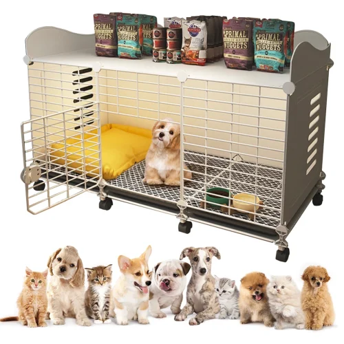 Wheeled Dog Crate End Table