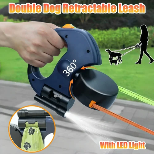 Dual Retractable Dog Leash