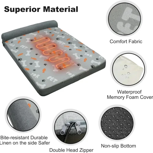 Heated Orthopedic Dog Bed
